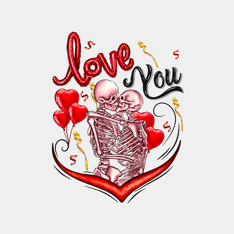 Love You Skulls-DTF TRANSFER