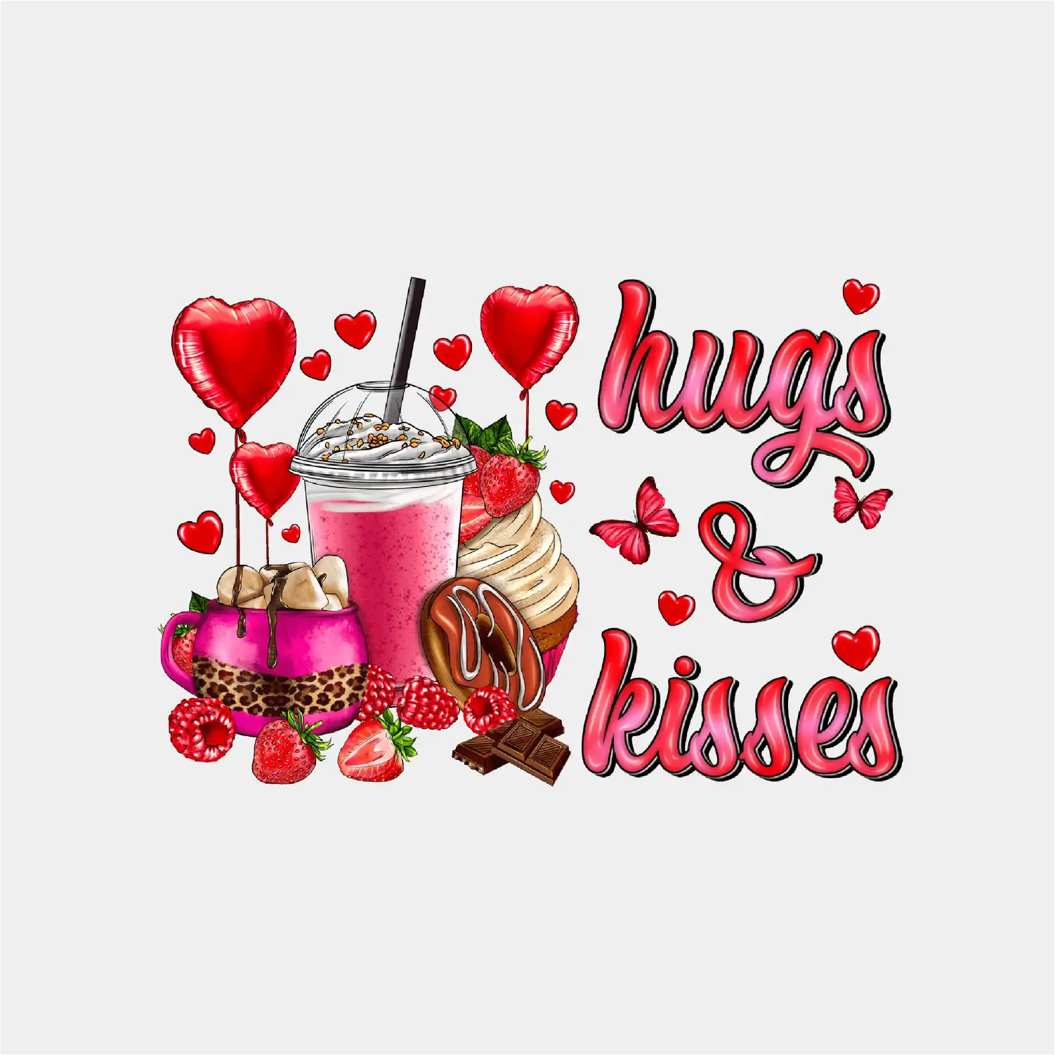 Hugs and Kisses Coffee Cups-DTF TRANSFER – GrabinGraphix