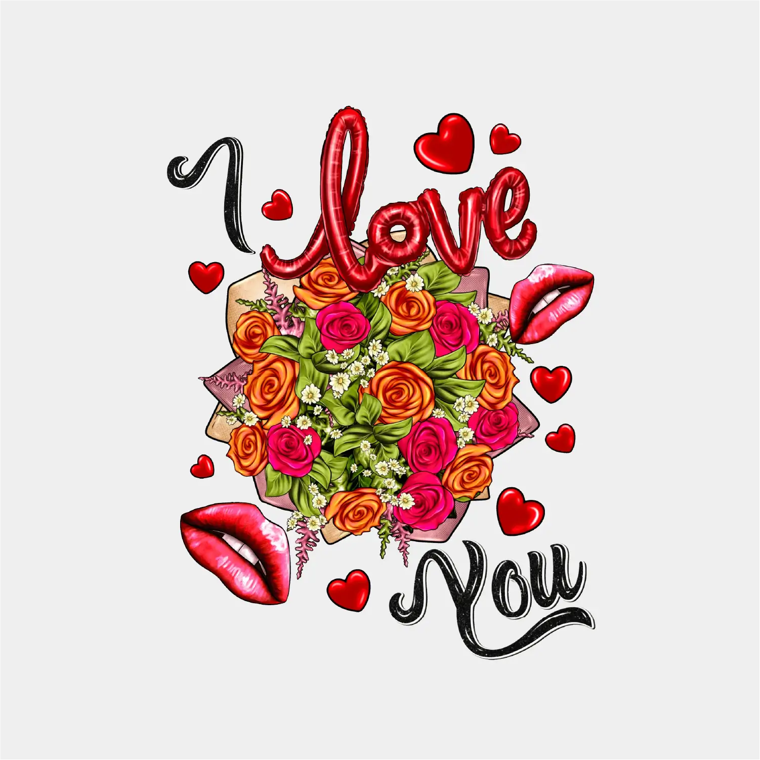 I Love You With Flowers – GrabinGraphix