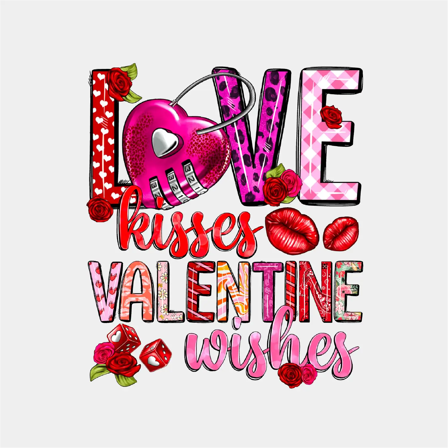 Love Kisses Valentine Wishes2-DTF TRANSFER – GrabinGraphix