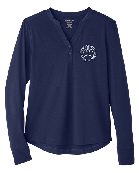 North End Women's JAQ Stretch Performance V-Neck Snap Pullover - NE400W
